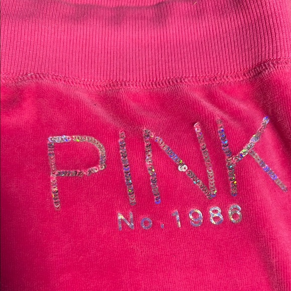 2013 RARE BLING Bright Pink Velour Sweatpants - Picture 3 of 11